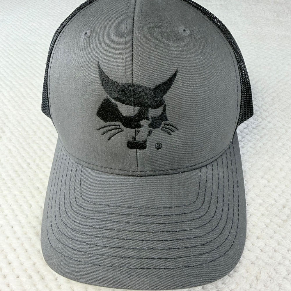 Richardson 112 Trucker Hat Gray Black Bobcat Logo Snapback Mesh Cap K293